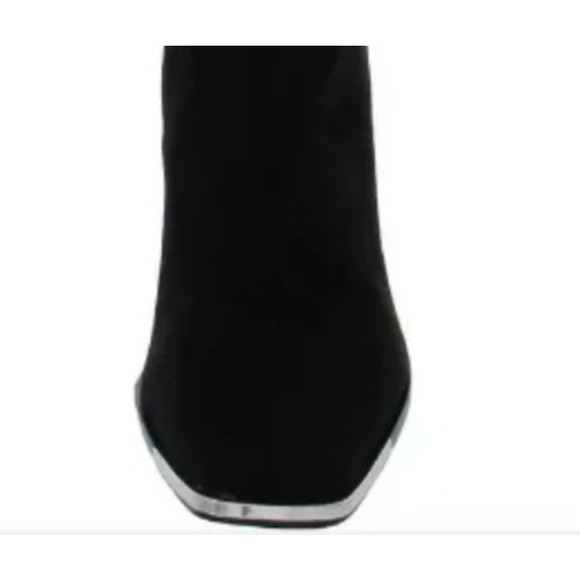 NEW STEVE MADDEN FEDORA BLACK WOMENS SQUARE TOE BLOCK HEEL KNEE-HIGH BOOTS - Picture 3 of 4